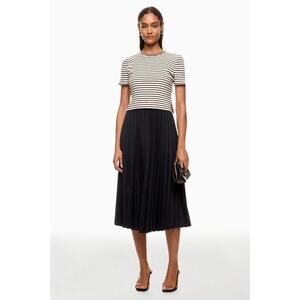 Tanya Taylor Stripe Top - Solid Bottom Midi Dress, Size M